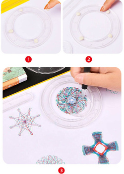 SPIROGRAF ZESTAW DO RYSOWANIA DLA DZIECI PISAKI MAZAKI ZABAWKA EDUKACYJNA