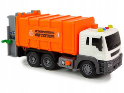 Duża śmieciarka Ciężarówka Zabawka dla dzieci z dźwiękiem światłem koszami