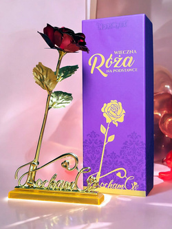 WIECZNA RÓŻA CZERWONA W PUDEŁKU NA PREZENT WALENTYNKI DZIEŃ KOBIET DLA MAMY