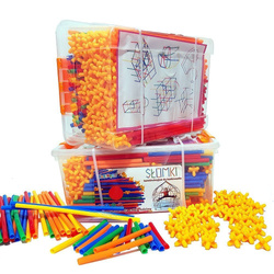 SŁOMKI KLOCKI KONSTRUKCYJNE DO BUDOWANIA ZESTAW XXL 800 W PUDEŁKU ZABAWKA