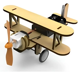 DREWNIANY SAMOLOT MODEL DO SKŁADANIA NA BATERIE SILNIK ZABAWKA DLA DZIECI