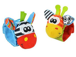 SKARPETKI GRZECHOTKI 3D OPASKI NA RĄCZKI ZABAWKA SENSORYCZNA DLA NIEMOWLAT