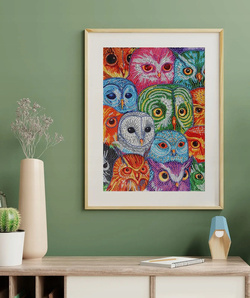 Mandala Mozaika Diamentowa 7D Sowie Głowy 1006610