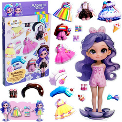 UKŁADANKA MAGNETYCZNA PUZZLE KREATYWNE UBIERANIE DZIEWCZYNKI LALI UBIERANKA