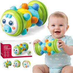 ZABAWKA SENSORYCZNA GĄSIENICA DLA NIEMOWLAKA PISZCZAŁKA GRZECHOTKA LUSTERKO