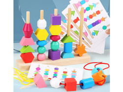 Klocki drewniane 25el. edukacyjna układanka ZA4758