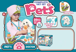 ZESTAW MAŁY DOKTOR LEKARZ WETERYNARZ PIESEK AKCESORIA OPIEKA PREZENT