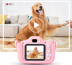 APARAT FOTOGRAFICZNY CYFROWY DLA DZIECI KOTEK POLSKIE MENU FULL HD + GRY