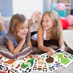 NAKLEJKI DINOZAURY ZESTAW 12x arkusz NAKLEJEK oczy okulary dla dzieci 240sz