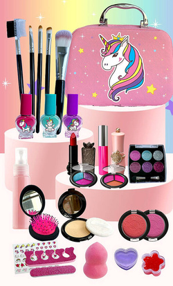 KOSMETYKI DO MALOWANIA MAKIJAŻU PAZNOKCI DLA DZIECI KUFEREK PREZENT ZESTAW