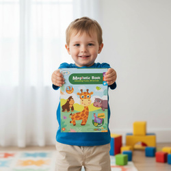 SIĄŻKA UKŁADANKA MAGNETYCZNA ZWIERZĘTA ZOO kreatywna zabawa dla dzieci 3+