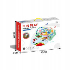 MATA EDUKACYJNA Z PIANINKIEM GRZECHOTKI LUSTRO GRYZAKI DLA NIEMOWLĄT DZIECI