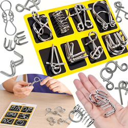 ZESTAW ŁAMIGŁÓWEK 8SZT METALOWE PUZZLE ŁAMIGŁÓWKI Z DRUTU DLA DZIECI RODZIN