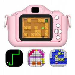APARAT FOTOGRAFICZNY CYFROWY DLA DZIECI KOTEK POLSKIE MENU FULL HD + GRY
