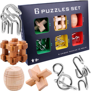 Zestaw łamigłówek 6 szt układanki klocki puzzle 3D logiczne dla dzieci