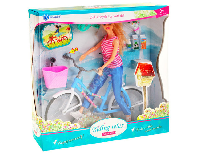 ROWER Dla Lalki Barbie + Akcesoria Lampka + Lalka Zabawki